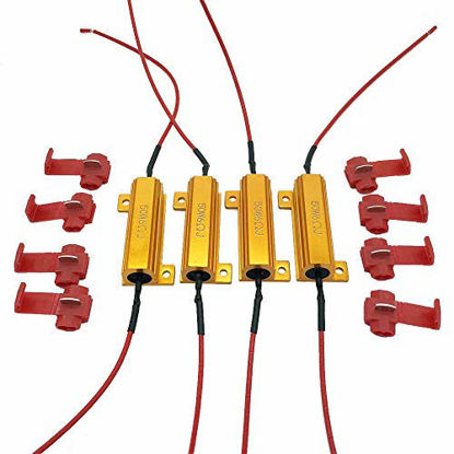 Picture of 4Pcs Aaron 50W 6ohm Load Resistors - Fix LED Bulb Fast Hyper Flash Turn Signal Blink Error Code (Resistors get very hot during working)