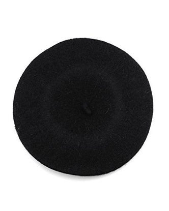 Picture of NYFASHION101 French Style Lightweight Casual Classic Solid Color Wool Beret, Black