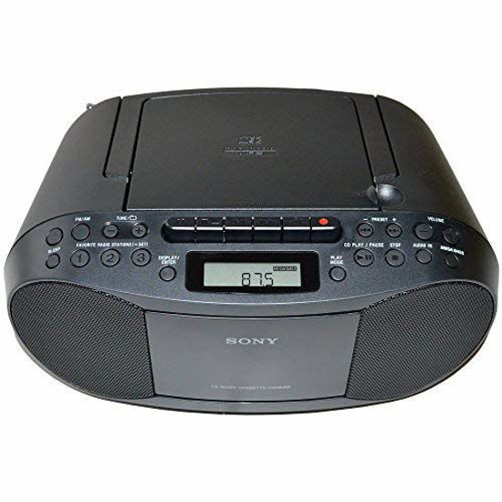 Picture of Sony Compact Portable Stereo Sound System Boombox with MP3 CD Player, Digital Tuner AM/FM Radio, Tape Cassette Recorder, Headphone Output & 3.5mm Audio Auxiliary input Jack