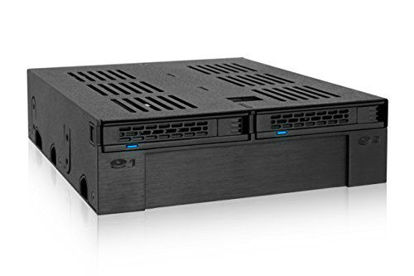 Picture of ICY DOCK Tool-Less 2 x 2.5 SAS/SATA HDD/SSD Mobile Rack +3.5" Slot for External 5.25" Bay - ExpressCage MB322SP-B