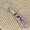 Picture of Maycom Retro Style Simple Strong Carabiner Shape Keychain Key Chain Ring Keyring Keyfob Key Holder (Matte Silver)