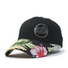 Picture of Premium Floral Hawaiian Cotton Twill Adjustable Snapback Hats Baseball Caps (Hawaiian/Black/Black)