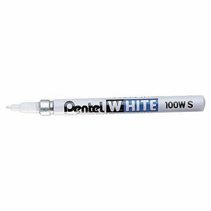 Picture of Pentel Permanent Marker, White, Fine Point, 1-Pack (100W-S), 6 Packs