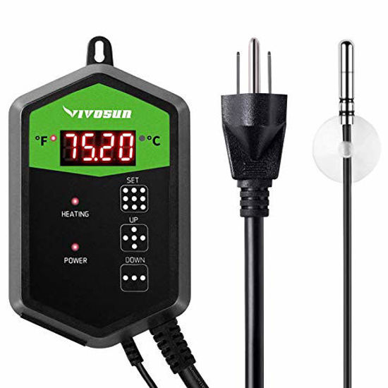 Picture of VIVOSUN Digital Heat Mat Thermostat Temperature Controller 40-108 ºF for Seedlings, Germination, Rooting, Fermentation and Reptiles