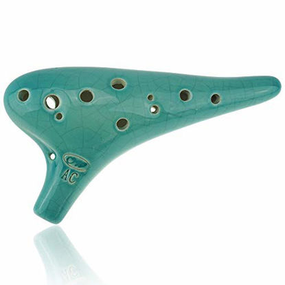 Picture of "The Voice of the Earth" 12 Hole Alto C Ocarina,Blue Ice Crack Burning Technology, Unique Design and Well Tuned,High Cost Performance,OcarinaWind