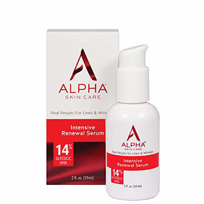 Picture of Alpha Skin Care Intensive Renewal Serum | Anti-Aging Formula | 14% Glycolic Alpha Hydroxy Acid (AHA) | Reduces the Appearance of Lines & Wrinkles | For All Skin Types | 2 Oz