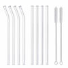 Picture of Hiware Reusable Glass Drinking Straws - 10" x 10 mm - Smoothie Straws for Milkshakes, Frozen Drinks, Smoothies, Bubble Tea - Environmentally Friendly