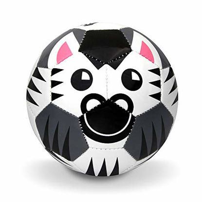 Picture of Daball Kid and Toddler Soccer Ball - Size 1 and Size 3, Pump and Gift Box Included (Size 1, Happy, The Zebra)