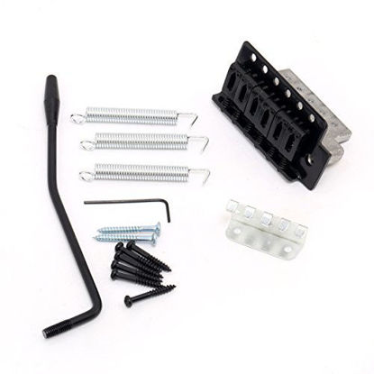 Picture of Musiclily 52.5mm Guitar Stratocaster Tremolo Bridge Set for Fender Strat Squier Electric Guitar Replacement, Black