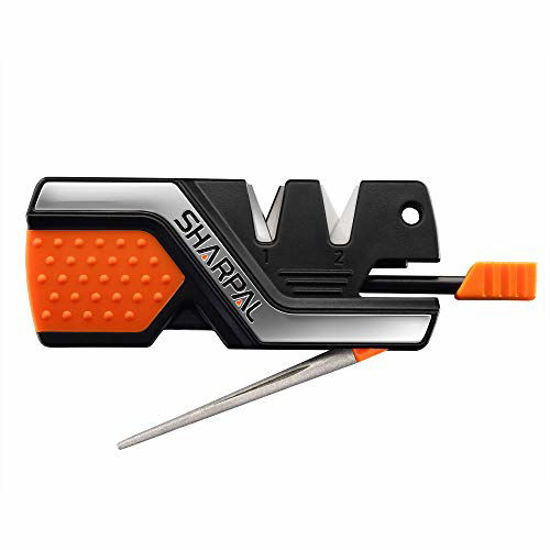 Folding knife store sharpener