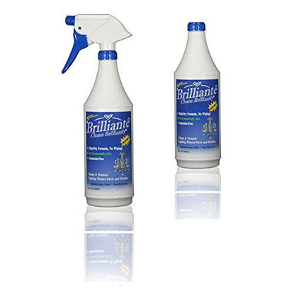 Picture of Brilliante Crystal Chandelier Cleaner - Manual Sprayer 32oz Environmentally Safe, Ammonia-Free, Drip-Dry Formula, Made in USA (2 Pack)