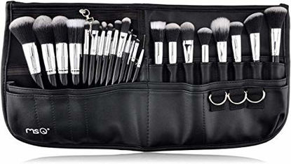Picture of MSQ Makeup Brushes Set 29pcs Professional Cosmetics Brushes with Belt Waist Makeup Bag (Foundation, Powder, Creams, Liquids & Eye Brushes) for Women/Girls/Artists/Holiday gifts/travel