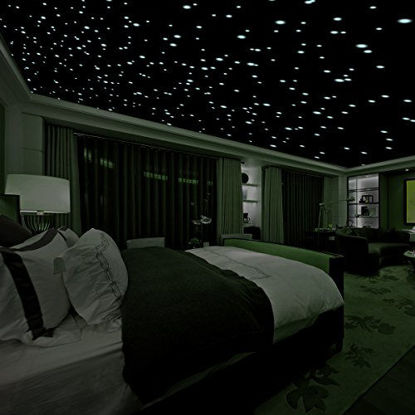 Picture of Realistic 3D Domed Glow in The Dark Stars,606 Dots for Starry Sky, Perfect for Kids Bedding Room Gift(606 Stars) (Green)