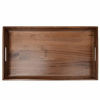 Picture of KINGCRAFT 24"x13" XL Wooden Tray Ottoman Tray With Handle FSC Natural Handmade Black Walnut Serving Tray Vintage Decorative Platters for Oversized Ottoman Kitchen