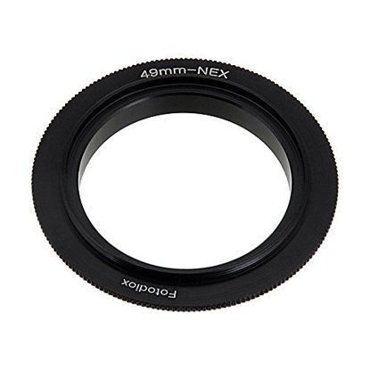 Picture of Fotodiox 49mm Filter Thread Macro Reverse Mount Adapter Ring for Sony E-Series Camera, fits Sony NEX-3, NEX-5, NEX-5N, NEX-7, NEX-7N, NEX-C3, NEX-F3, Sony Camcorder NEX-VG10, VG20, FS-100, FS-700