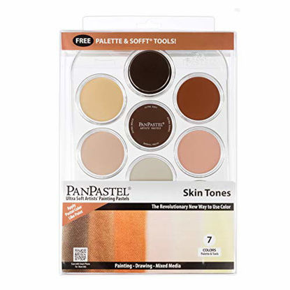 Picture of PanPastel 30081 Ultra Soft Artist Pastel 7 Color Skin Tones Kit w/Sofft Tools & Palette Tray