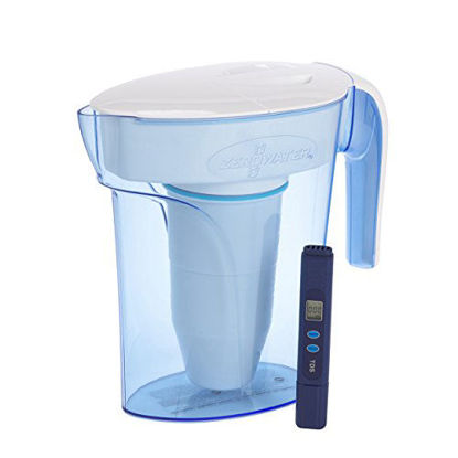 Picture of ZeroWater 7 Cup Water Filter Jug | Fridge Door Design Water Jug with 5 Stage Filtration System, Water Quality Meter and Water Filter Cartridge Included