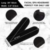 Picture of Whaline Spa Facial Headband Make Up Wrap Head Terry Cloth Headband Adjustable Towel for Face Washing, Shower, 3 Pieces (White, Black, Pink)