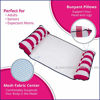 Picture of Aqua 4-in-1 Monterey Hammock Inflatable Pool Float, Multi-Purpose Pool Hammock (Saddle, Lounge Chair, Hammock, Drifter) Pool Chair, Portable Water Hammock, Pink/White Stripe