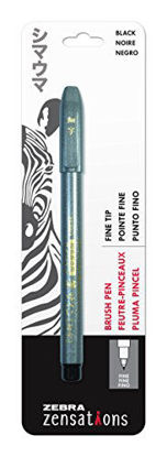 Picture of Zebra Pen Zensations Brush Pen, Fine Brush Tip, Black Water-Resistant Ink, 1-Pack