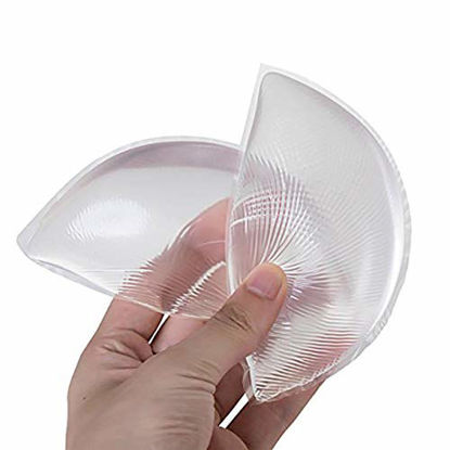 Picture of Women Soft Silicone Bra Inserts Breast Chest Enhancer Pads Push-up/Gathering for A/B/C Cup, Transparent