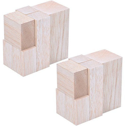 Picture of Sumind 12 Pieces Unfinished Balsa Wood Mini Carving Blocks, 4 Sizes, 50 x 50 x 100 mm, 30 x 30 x 100 mm, 30 x 30 x 50 mm, 50 x 30 x 50 mm