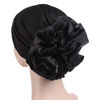 Picture of Muslim Women Flower Elastic Turban Beanie Head Scarf wrap Chemo Cap hat for Cancer Patient (Black)