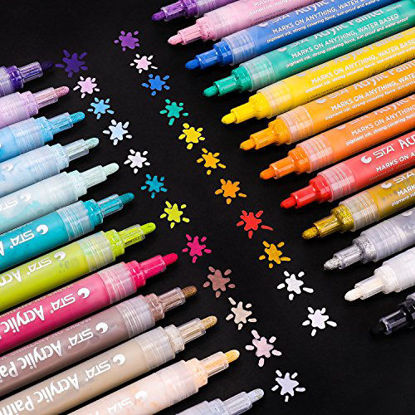 Picture of Dyvicl Acrylic Paint Pens for Rock Painting, Ceramic, Glass, Wood, Fabric, Canvas, Mugs, Pumpkins, DIY Craft Making Supplies, Scrapbooking Craft, Card Making, Acrylic Paint Marker Pens Set of 24 Colors