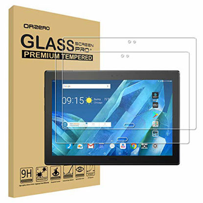 Picture of (2 Pack) Orzero for Lenovo Moto Tab (ATT), Lenovo X704, TB-X704A Tempered Glass Screen Protector, 9 Hardness HD Anti-Scratch Bubble Free (Lifetime Replacement)