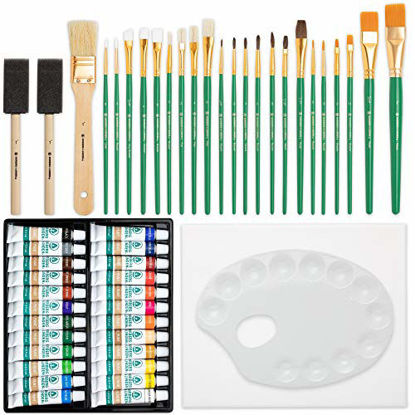 Picture of Norberg & Linden XXL Oil Paint Set - 24 Paints, 25 Brushes, 1 Canvas, and Art Palette - Oil Painting Supplies for Kids and Adults, Paint Supplies