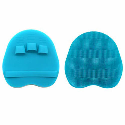 Picture of INNERNEED Food-grade Silicone Body Brush Shower Cleansing Scrubber Gentle Exfoliating Glove, For Sensitive, Delicate, Dry Skin (Blue)