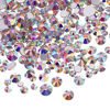 Picture of Bememo 3456 Pieces Nail Crystals AB Nail Art Rhinestones Round Beads Flatback Glass Charms Gems Stones, 6 Sizes for Nails Decoration Makeup Clothes Shoes (Iridescent)