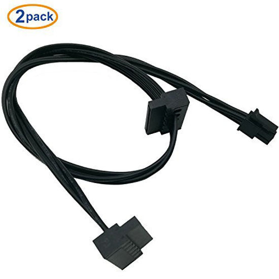 COMeap  2-Pack  Motherboard ATX Mini 4 Pin To 2X Right-Angle SATA Hard Drive Hdd Power Adapter Cable For Lenovo 18 Inch 46cm 1187885209