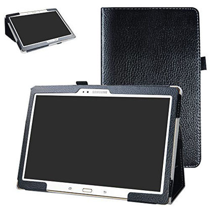 Picture of Samsung Tab S 10.5 T800 Case,Bige PU Leather Folio 2-Folding Stand Cover for 10.5" Samsung Galaxy Tab S 10.5 Sm-t800 Sm-t801 Sm-t805 t807 Tablet,Black