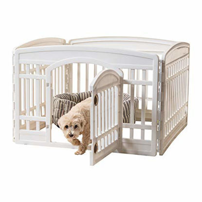Picture of IRIS USA 24'' 4 Panel Exercise Pet Playpen with Door, White Cl-604E (586680)