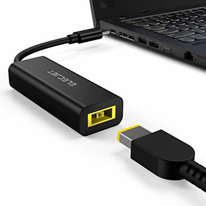 Picture of ELECJET AnyWatt SQ, USB C to Slim Tip Adapter Converter,Convert Lenovo Square Tip 45W or 65W Charger to Type C PD Charger,for Lenovo ThinkPad X1 Carbon/T440/T480/T490/Yoga 900 and any USB C devices