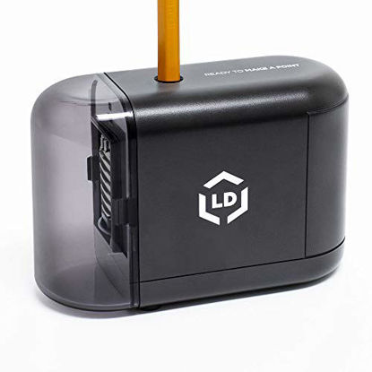 Picture of LD Products Electric Pencil Sharpener, WALL POWER SUPPLY INCLUDED - Professional, Home and Office - Small, Durable, Heavy Duty, Kid Friendly, 3 Sharpening Settings