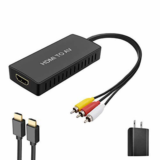 Picture of HDMI to AV Converter HDMI to Video Audio Adapter Supports PAL/NTSC Compatible for Roku Streaming Stick, Fire Stick, Apple TV, DVD, Blu-ray Player, HD Box ect (HDMI to RCA Converter)