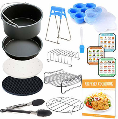 Picture of 8 inch Air Fryer Accessories with Recipe Cookbook, Compatiblefor 5.3 QT-5.8 QT and Larger Size Air Fryer and Pressure Cooker, Gowise USA, COSORI,Cozyna