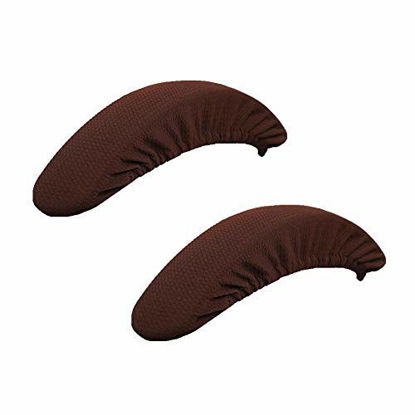 Picture of Iseedy Removable Washable Office Chair Armrest Slipcovers Covers Pads (Coffee)