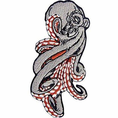 Picture of Octopus Patch Embroidered Badge Iron On Sew On Emblem