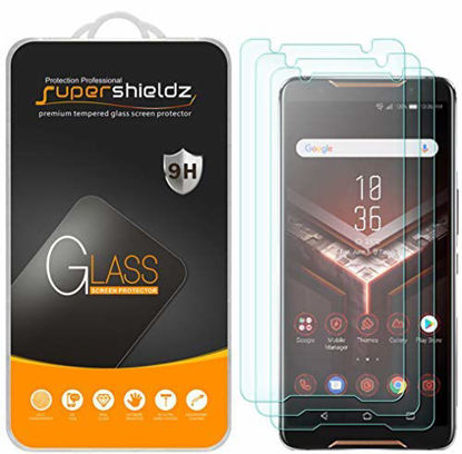 Picture of (3 Pack) Supershieldz for Asus Rog Phone Tempered Glass Screen Protector, Anti Scratch, Bubble Free