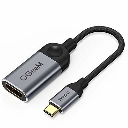 Picture of QGeeM USB C to HDMI Adapter 4K Cable, USB Type-C to HDMI Adapter [Thunderbolt 3 Compatible] Compatible with MacBook Pro 2018/2017, Samsung Galaxy S9/S8, Surface Book 2, Dell XPS 13/15, Pixelbook More