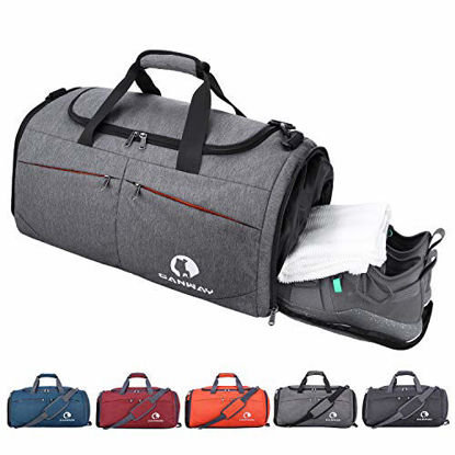 Picture of Canway Sports Gym Bag, Travel Duffel bag with Wet Pocket & Shoes Compartment for men women, 45L, Lightweight