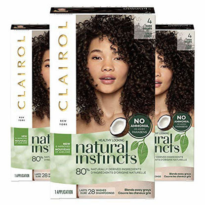Picture of Clairol Natural Instincts Semi-Permanent, 4 Dark Brown, 3 Count