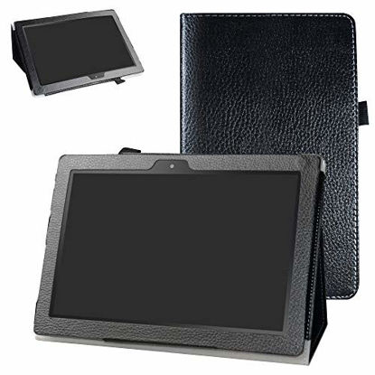 Picture of Digiland DL1023 10.1 Tablet Case,Digiland DL1016 10.1 Tablet Case,Bige PU Leather Folio 2-Folding Stand Cover for 10.1" Digiland DL1016 /DL1018A /DL1023 Tablet,Black