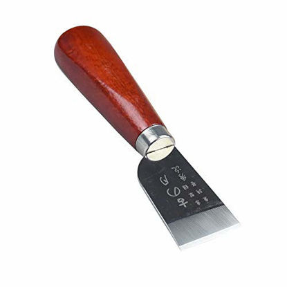 Picture of BANYOUR Leather Knife Cutting Knife Edging Knife with Wooden Handle Leather Working Knife for DIY Leathercraft Cutting