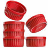 Picture of LE TAUCI Ramekins 4 Oz, Creme Brulee Dishes, Ramekin Set for Souffle, Dipping Sauces, Pudding, Set of 6, True Red