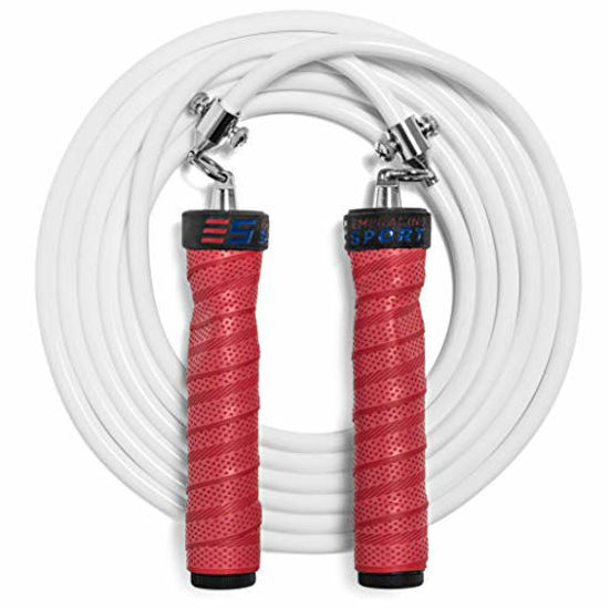 GetUSCart- Embracing Sport Challenger Weighted Jump Rope for Men & Women 1  lb Heavy Weighted Rope and Ball Bearing Handle Weight - High Resistance -  Burn Body Fat for HIIT Crossfit Endurance