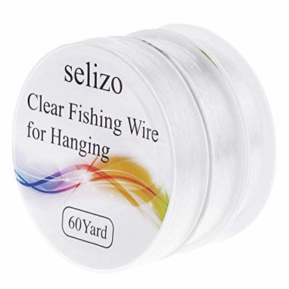 Picture of Fishing Wire, Selizo 3Pcs Clear Fishing Line Jewelry String Invisible Nylon Thread for Hanging Decorations, Beading and Crafts (3 Sizes, 60 Yards per Roll)